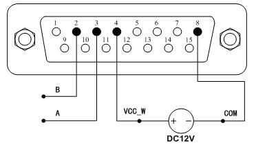蠕動泵通訊外部12V電源接線圖